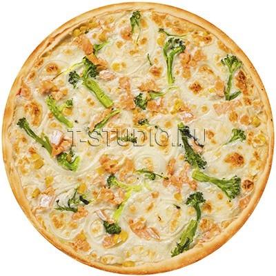 Пицца С лососем в белом соусе / 30 см.